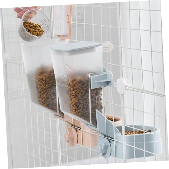 POPETPOP Automatic Pet Feeder Hanging and Cats Easy to Pet Cage Bowl Space-Saving Supplies