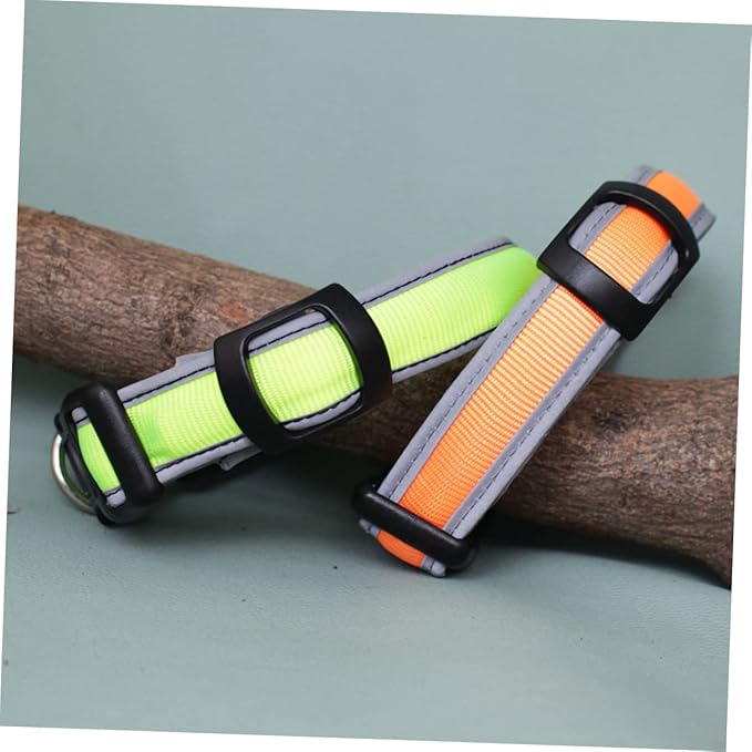 Happyyami 1pc Dog Collar Batteries Rechargeable Led Collar Pet Nylon Pet Supplies
