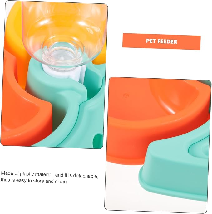 GANAZONO Dry Wet Food Separation Bowl Automatic Pet Feeder Detachable Water Bottle Suitable for Cats Dogs and Small Animals Easy to Capacity for Multi-pet Households
