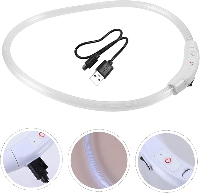 Led Pet Glow Collar USB Rechargeable Light-up Dog Collar for Night Safety for Dogs and Cats High Visibility with Lights