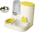 Automatic Dog Feeder and Water Dispenser Dog Bowl Household Portable Automatic Pet Feeder Food Feed for Small Dogs Kitten, Yellow