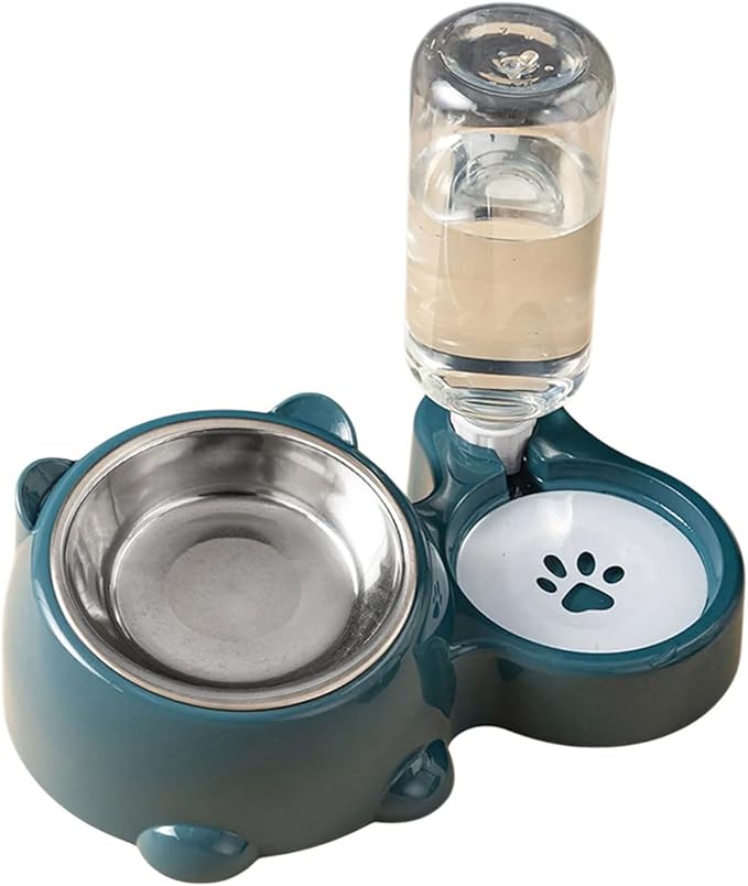Elevated Pet Feeders with Removable Stainless Steel Bowl and Automatic Water Dispenser for Cats and Dogs Automatic Water Dispenser Dog Dish
