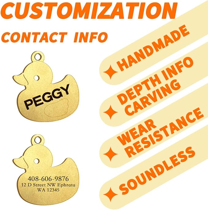 Dogs ID Tags Personalized Double Sided Deep Engraved Cat & Dog Collar Charm Leaves Shape Brass Small