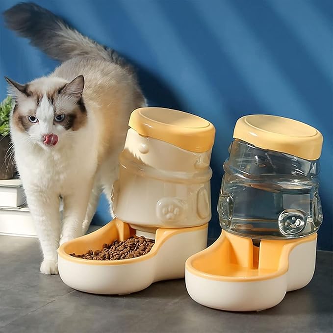 Feeder And Water Food Dispenser Automatic For Dogs Cats, Gravity Refill, 3.2L Unplugged Self Feeding For Small Large Pets Pet water dispenser (Size : Water dispensers) (Feeders)