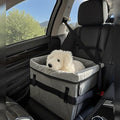 Car Seat for Dogs Small 5-15 lbs | Pet-Friendly Suede | Washable | Easy to Install & Clean | Small Dog Booster Car Seat Elevated | Helps Pups Not Feel Woozy On Rides (16 x 15 x 13 in)