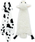 Best Pet Supplies Squeaky Dog Toys with Soft Durable Fabric for Small, Medium and Large Pets Interactive Toy for Indoor Play, Supports Active Biting and Play - Sheep, Cow, Medium