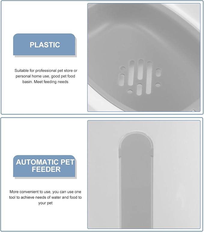 Plastic Pet Food and Water Dispenser, Dual Feeding for Dogs and Cats