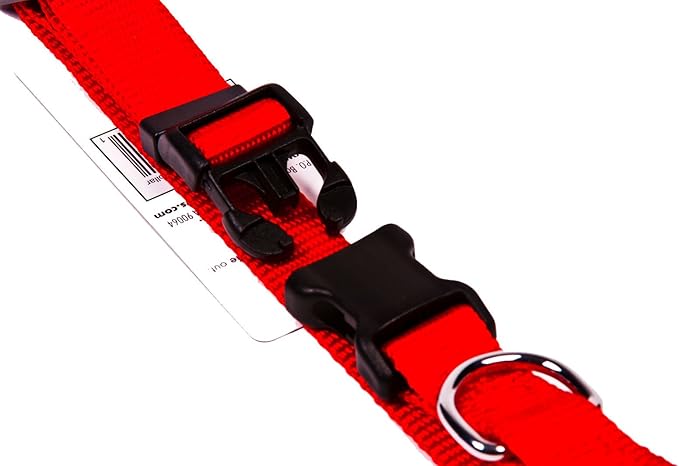 GOGO Pet Products Comfy Nylon 1-Inch Adjustable Pet Collar, Large, Red