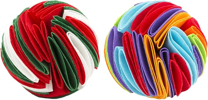 BESPORTBLE 2PCS Dog Sniff Balls Interactive PET Snuffle Toys 15cm Diameter Slow Feeder Balls for Chewing Sniffing for Training Engaging Dogs