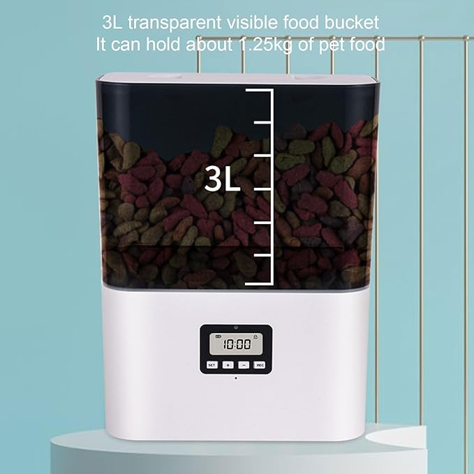 Pet Food Dispenser, Intelligent Sensing Anti Clogging Hanging Cage Cat Food Feeder Practical Hanging Automatic Timed Feeding Dog Food Dispenser for Home (US Plug 100-240V)