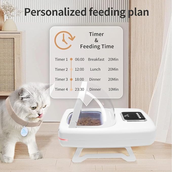 Automatic Pet Smart Feeder for Cats and Small Dogs, Programmable Timed Dog Food Dispenser with 1.3" OLED Screen, Food Grade Material, Detachable for Easy Cleaning, USB Powered