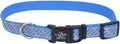 Coastal Pet - Lazer Brite - Reflective Open-Design Adjustable Collar, Blue Lagoon Wave, 5/8" x 12"-18"