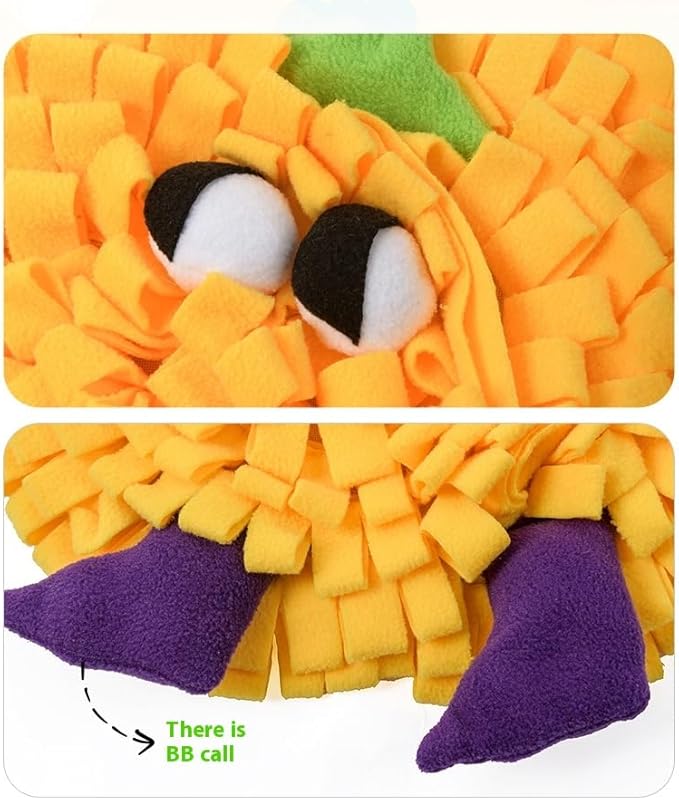 Vegetable Shaped Snuffle Mat for Dogs, Fun Slow Feeding Pad with Crinkle Paper and Squeaker, Interactive Nose Work Toy for Boredom Relief 50x40cm (Broccoli)