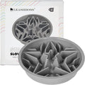 Leash Boss Slow Feeder Dog Bowls - 4 Cup, Puzzle Dog Food Bowl with Feeder Holes, Fits into Elevated Pet Feeders, Slow Eating for Large, Medium & Small Sized Breeds, Gray