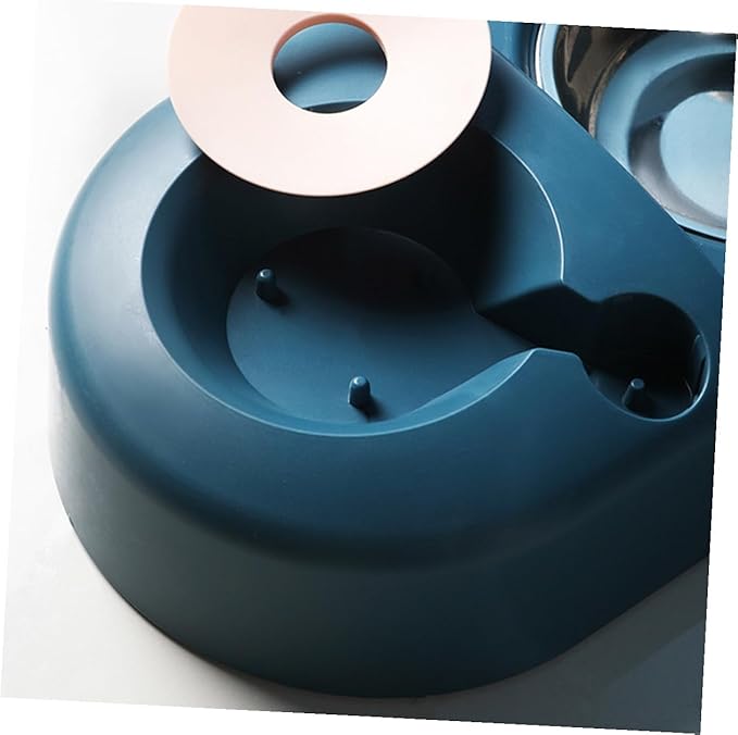 HEMOTON Automatic Dog and Cat Water and Food Bowl, Anti-Spill Pet Feeder with Gravity Water Dispenser, Blue Sturdy Plastic, Suitable for Dogs and Cats at Home