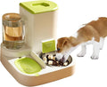 Gravity Pet Feeder and Water Dispenser Set,2 in 1 Automatic Pet Feeder Dispenser,Automatic Cat Food Dispenser, Detachable,Easy Clean,Integrated Large Capacity Dog 1L Water Bowl 2.8L Food Bowl