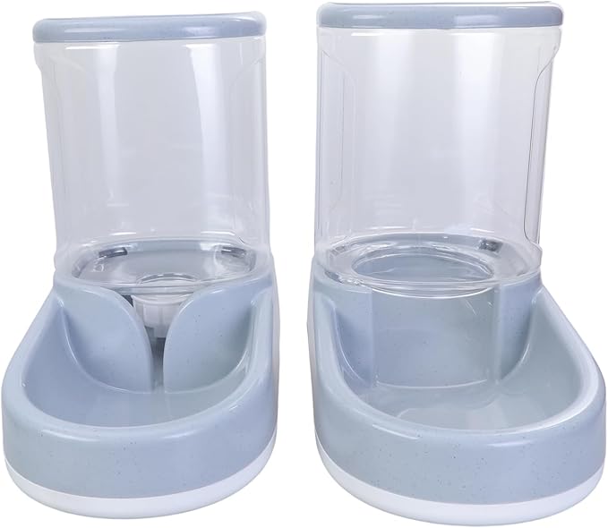 3.5L Pet Feeders and Water Dispenser Set, Automatic Water Food Dispenser, Antislip Base Wide Mouth Designs, Cats Dogs Feeder and Waterer