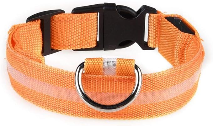 LED Dog Collar Safety Collar USB Rechargeable Adjustable Glowing Pet Collar Basic Dog Collars Reflective Light Up Collars for Your Dogs 8 Colors with 3 Sizes