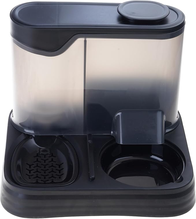 Space-Saving Elevated Dog Feeder with Integrated Water Bottle Removable Anti-Slip Dish Leak-Resistant Modern Automatic Pet Feeders with Anti Leak Design