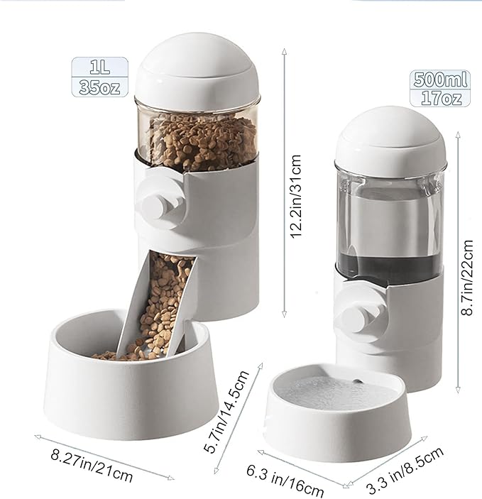 Pet Dog Cat Hanging Automatic Feeders Drinking Bowls, Auto Gravity Rabbits Feeder Water Set, Cage Pet Feeding Bowls Dispenser for Cats Dogs Puppy, Rabbit Hamsters Chinchilla Hedgehog (Green-Water)
