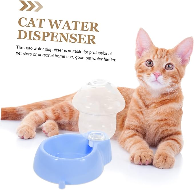 Automatic Cat Water Dispenser Mushroom Shape Gravity Pet Feeder for Dogs and Cats and Bite-Resistant Capacity Indoor Use Convenient Auto Waterer for Pets