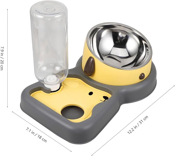 VANZACK Automatic Cat Dog Water Feeder Dual Bowls for Food and Water Tip Design and Pet Shops Capacity