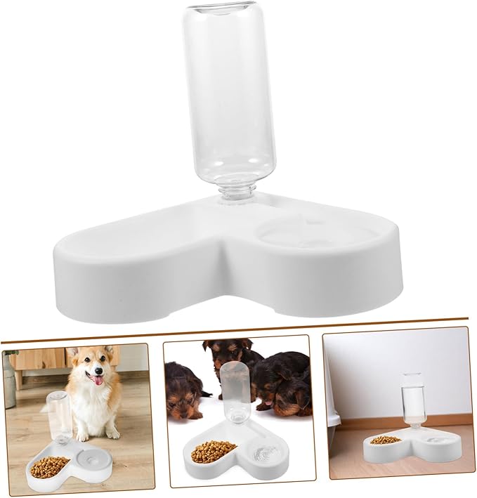 Automatic Water Feeder Cat Food Bowl Unique Design Easy to Clean Non-tip Pet Feeding Station for Cats and Dogs for Home Use with Detachable Water Bottle