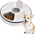 Pet Automatic Feeder Cats Dogs,Timed Feed 6 Meal Trays Dry Wet Food Dispenser with Voice Remind,LCD Smart Programmable Self Feeder,Dishwasher Safe,Gray