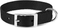 Jeffers Pet Solid Nylon Dog Collars, Black, 5/8" Wx14 L – Adjustable, Durable & Safe for Dogs, Lightweight & Double Ply Design, Stylish Pet Accessories - Perfect for Training, Walking & Tracker
