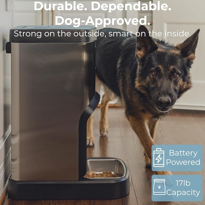 SMARTFeeder 20L Automatic Dog and Cat Feeder – Stainless Steel Pet Food Dispenser with Wi-Fi App, Scheduled Feedings, Portion Control, HD Camera, Speaker & Microphone