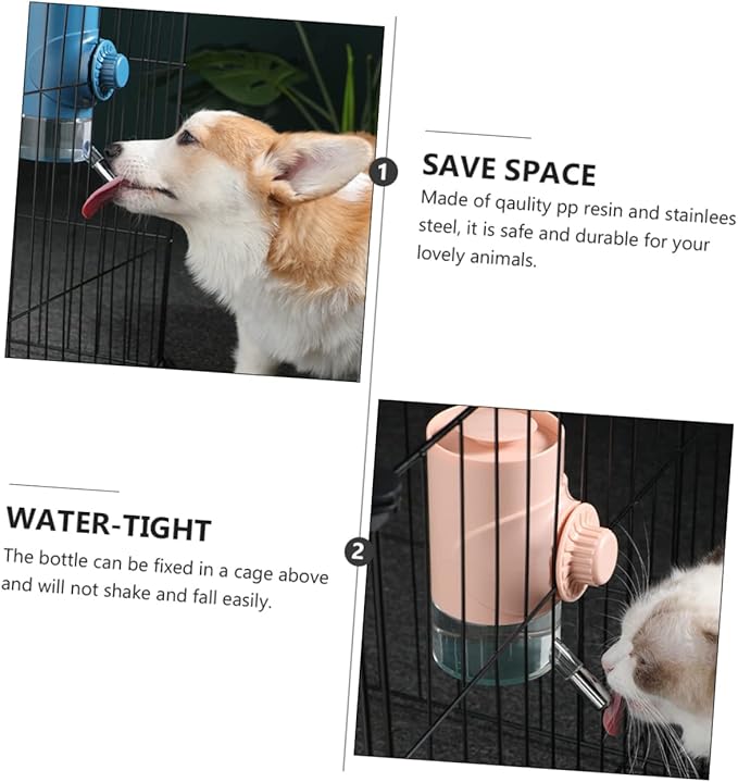 Automatic PET Water Dispenser Hanging Water Bottle Feeder for Dogs and Cats Easy to Install 1.5L Capacity Random Color