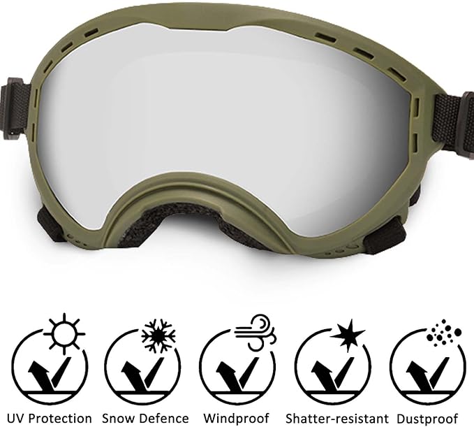 Dog Sunglasses with Adjustable Strap, UV Protection, Winproof Puppy Sunglasses, Suitable for Dogs Eyes Protection,Soft Dogs Goggles