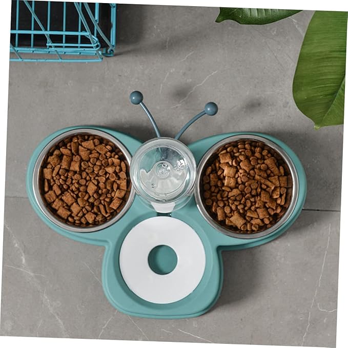 VANZACK Automatic PET Waterer and Feeder Dual Bowls for Cats and Dogs Multi-Function Design Skid Base Convenient and Portable Water Dispenser