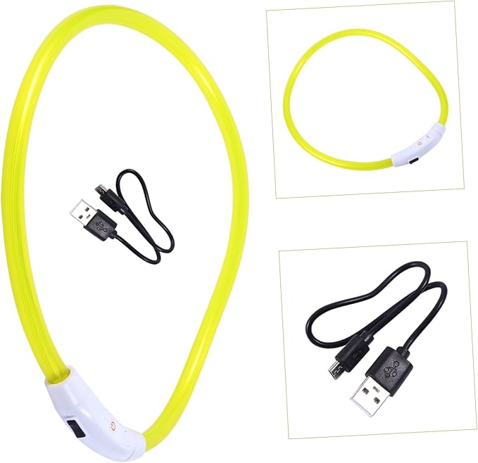 Housoutil 3pcs Lighted Dog Collar Charge Led Flashing Collar for Dogs Pet Accessory for Parties and Hiking