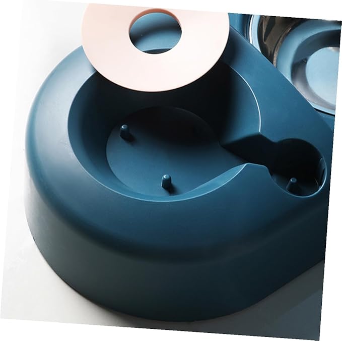 Automatic Dog and Cat Food and Water Bowl Feeder with Anti-Spill Design, Blue Pet Feeding Dish for Small to Medium Dogs and Cats, Sturdy Bowl for Home Use