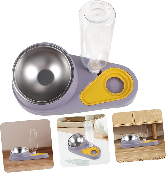 Milisten Automatic Feeder and Drinker for Dogs and Cats No Mess Dog Bowl Break Resistant Easy to Clean