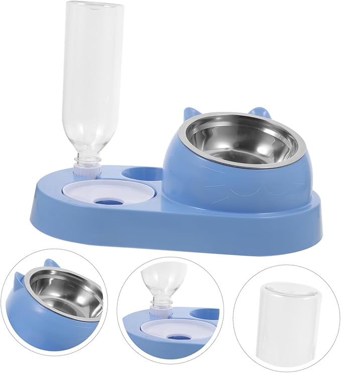 Automatic PET Feeder and Water Dispenser Set for Dogs and Cats Detachable Dual Bowls for Food and Water Suitable for Puppies and Small Pets Easy to Clean