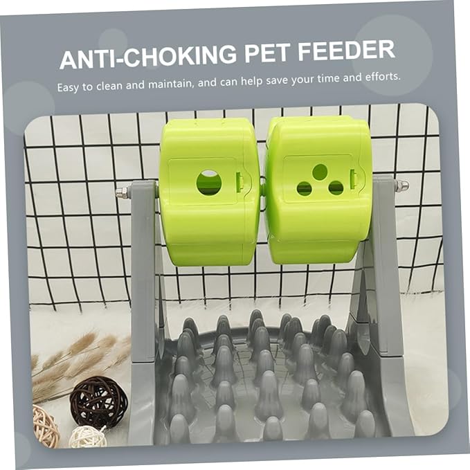 Kisangel 1piece Automatic Rotatable Dog Food Dispenser Pet Feeder Bowl for Dogs Break Design Easy to Clean Material for Feeding Training