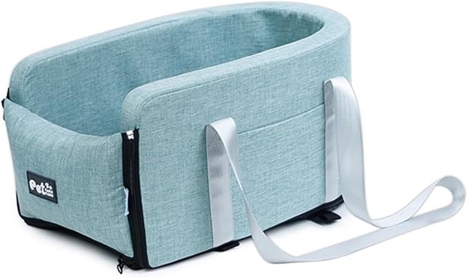 Dog Console Car Seat, Pet Car Booster Seat, Center Console Doggie Seat, Armrest Booster Seat, Travel Bags for Dogs Cats, Washable Dog Cat Booster Seat, for Dogs Cats Dog Car Seat Pet Supplies(Green)