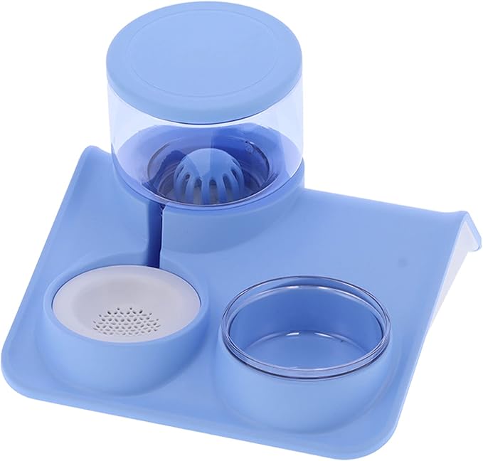 Pet Feeder, Detachable Cat 1.8L Automatic Water Dispenser Food Feeder Drinker Bowl, Pet Water Dispenser and Food Bowl Set for Dogs Cats and Small Animals (Rooftop Drinking