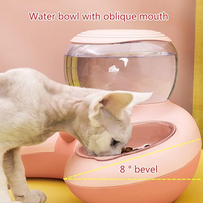 Indoor Dogs Double Feeding Bowls and Automatic Water Dispenser Pet Eating Drinking Pet Dogs Bowls Multi-Color Can Choose