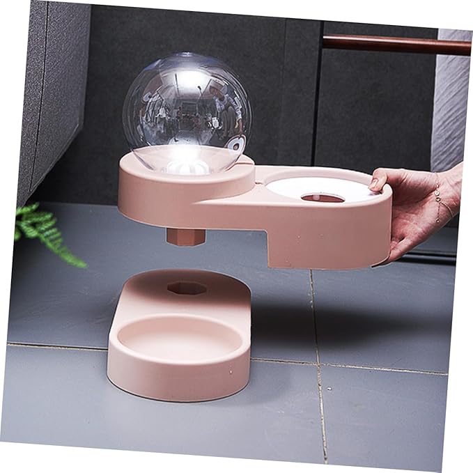 BESPORTBLE Pet Water Dispenser for Automatic Cat Bowl Double Bowls Pet Supplies Stainless Steel(Without Stainless Steel Basin)