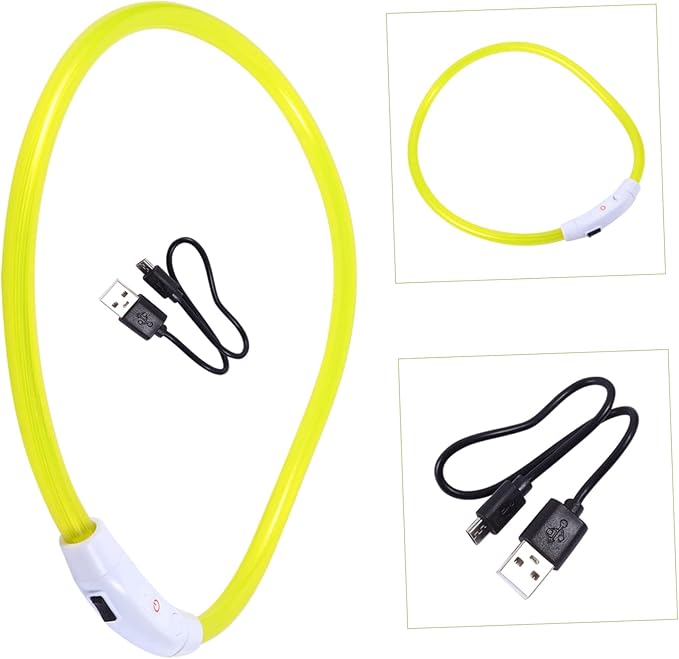 Lighted Dog Collar USB Rechargeable Plastic Led Collar for Pet Safety Decor