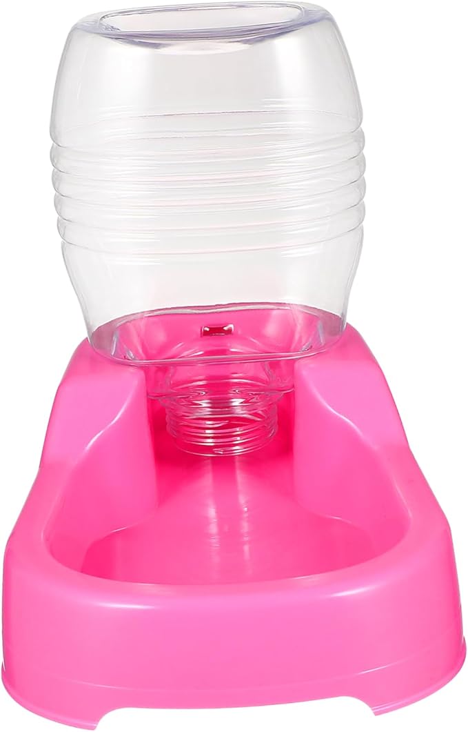 Pet Water Feeder Bowl with Stable and Puppies Smooth Surface Safe Environmental Material Practical Automatic Water Dispenser in Pink for Home and Pet Shops