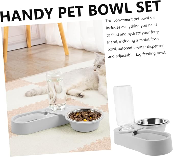 Timed Cat Feeder Automatic Water Dispenser Double Stainless Steel Bowl Pet Supply for Busy Pet Parents