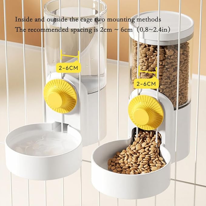 YLYGJGL Pet Feeder, 2 PCS Automatic Pet Feeder and Water Set, 40oz Hanging Gravity Feeding Bowls for Cats Dogs Puppy, Rabbit Hamsters Chinchilla Hedgehog Ferret