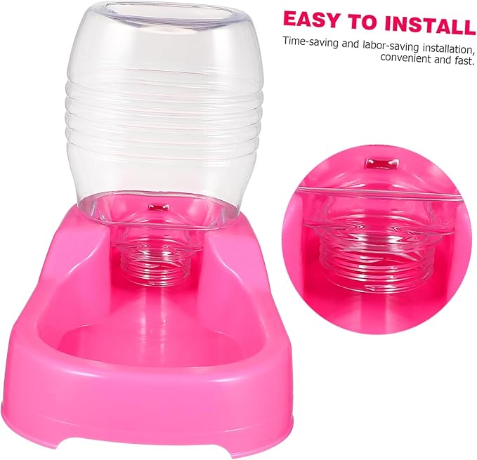 Totority Pet Water Feeder Bowl for Dogs and Puppies Non Tip Design with Smooth Surface Safe Environmentally Friendly Material Practical Automatic Water Dispenser for Home and Pet Shops Pink