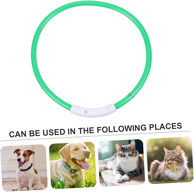 USB Rechargeable LED PET Collar 70cm Luminous Safety Collar Flashing Lights for Dogs Waterproof and Adjustable Reflective Design for Evening