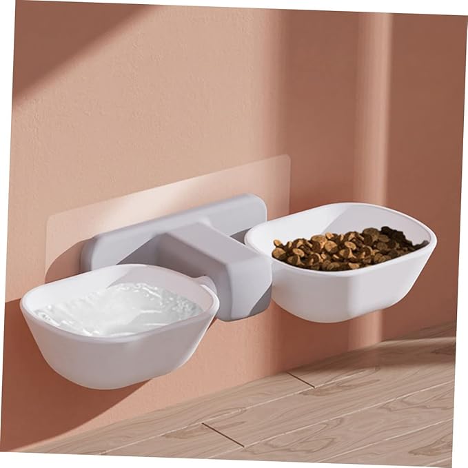 1pc Wall-Mounted Pet Hanging Bowl Removable Double Feeder for Cats and Dogs Space-Saving Design Food Storage Capacity Automatic Water and Food Dispenser