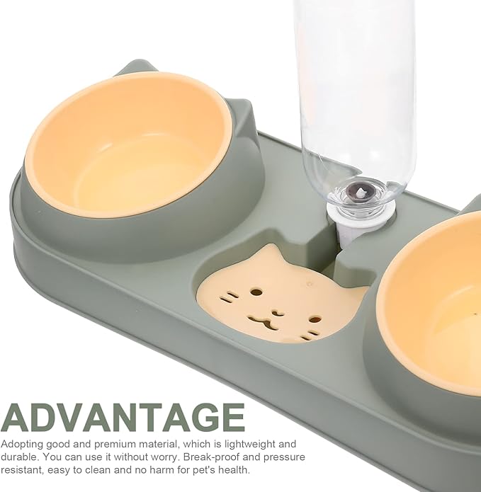Cat and Dog Feeder Automatic Feeder and Drinker Double Bowl Pet Food Dispenser Easy to Use Safe for Pets Random Style
